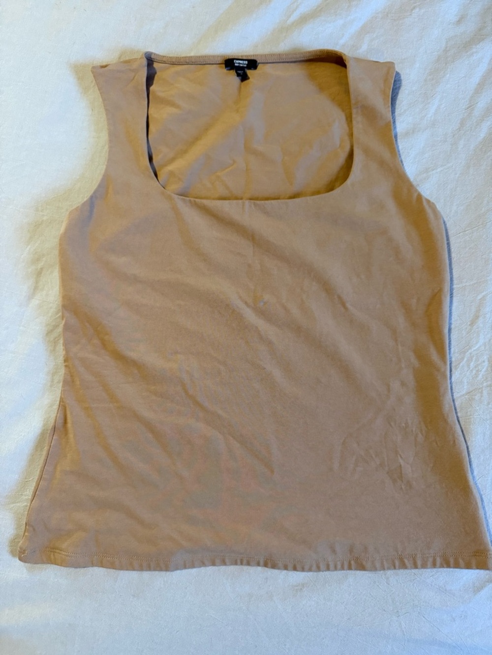 Express Women’s Square Neck Tank Top - Beige Tan